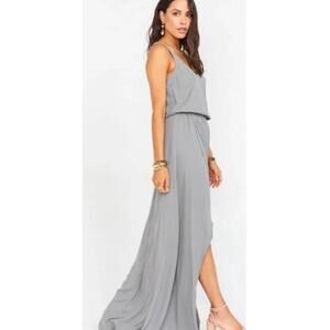 Show Me Your Mumu Women's S Kendall Maxi Dress Charcoal Gray Formal